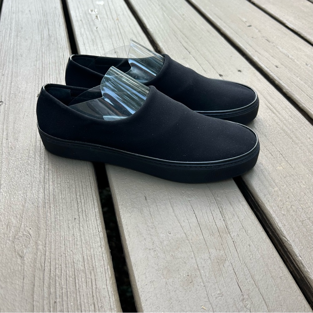 Stuart Weitzman Solid Black Slip On Sneakers | St… - image 1